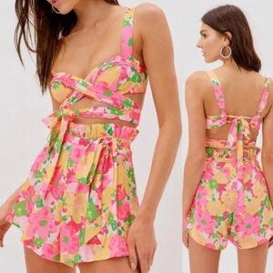 For Love & Lemons Floral Miranda Shorts